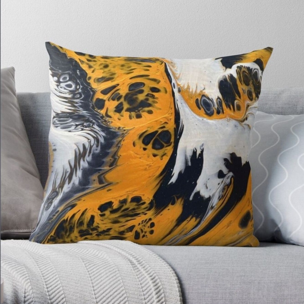 Bild 1 von Dekokissen "Schwarzgoldener Achat"  / (Bezug/Innenkissen) Bezug + Innenkissen / (Größe) 50 x 50 cm