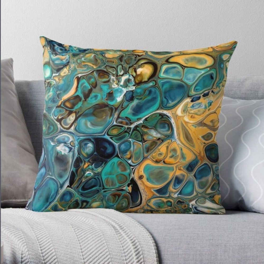 Bild 1 von Dekokissen "Blaues Tigerauge"  / (Bezug/Innenkissen) nur Bezug / (Größe) 50 x 50 cm