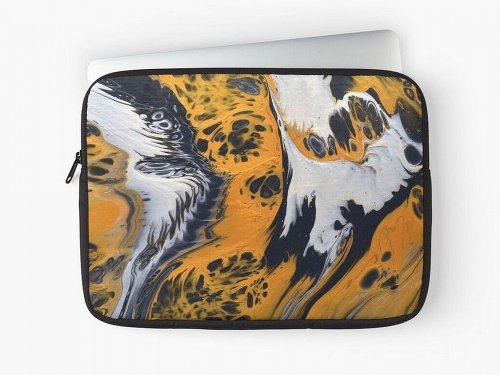 Bild 1 von Laptoptasche "Schwarzgoldener Achat"  / (Modell) MacBook 12“ (28 x 20 cm)