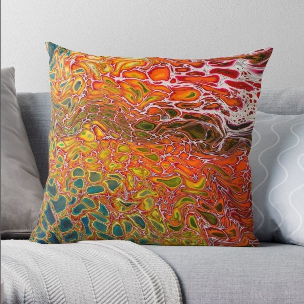Bild 1 von Dekokissen "Lava im Fluss"  / (Bezug/Innenkissen) nur Bezug / (Größe) 50 x 50 cm