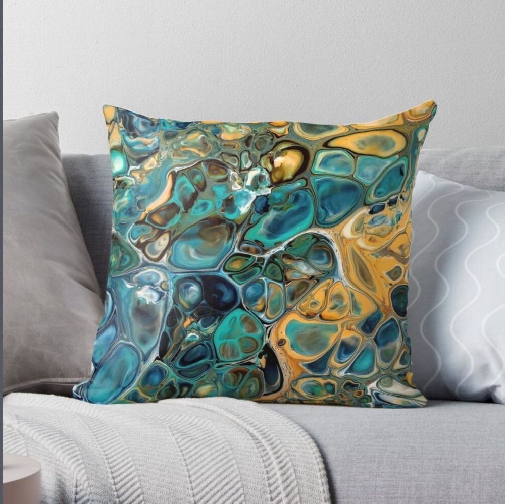 Bild 1 von Dekokissen "Blaues Tigerauge"  / (Bezug/Innenkissen) Bezug + Innenkissen / (Größe) 45 x 45 cm