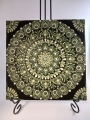 Leinwandbild 20x20 cm  „Kollektion Laubfrosch“ – Handgemaltes Dot-Mandala auf Keilrahmen