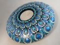 Großer Teelichthalter „Kollektion Eisvogel“ – Handgemaltes Punkte-Mandala (Ø 14 cm)