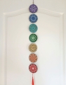 3D Dot Art Chakra Mobile handgemalt | Mandala Wandbehang meditativ