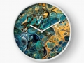 Wanduhr "Blaues Tigerauge"